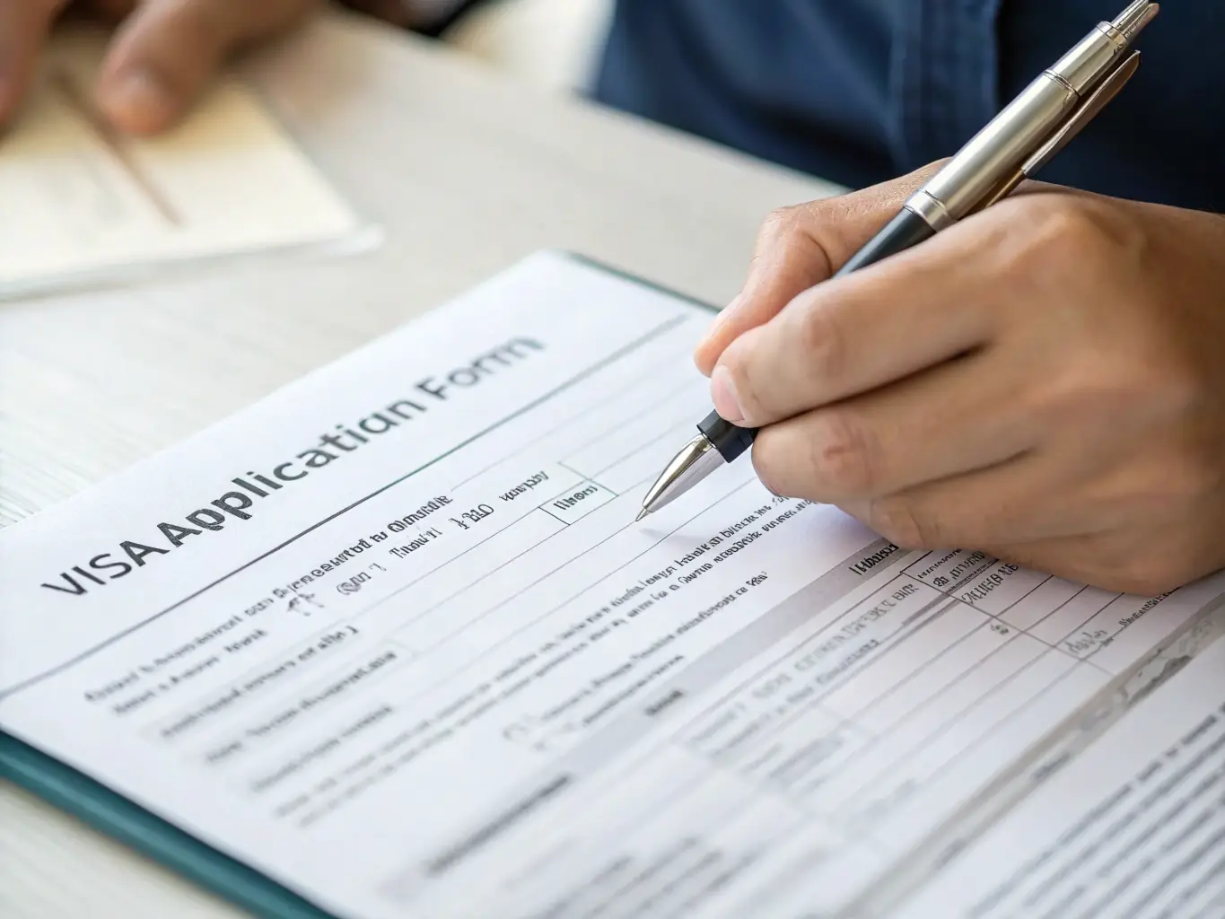 A U.S. visa document with the AITalentHunt logo subtly incorporated, symbolizing the company's visa support services.